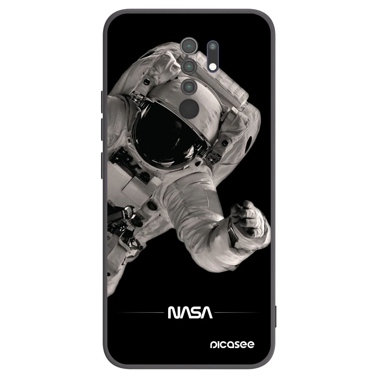 Picasee crna silikonska maskica za Xiaomi Redmi 9 - Astronaut Big