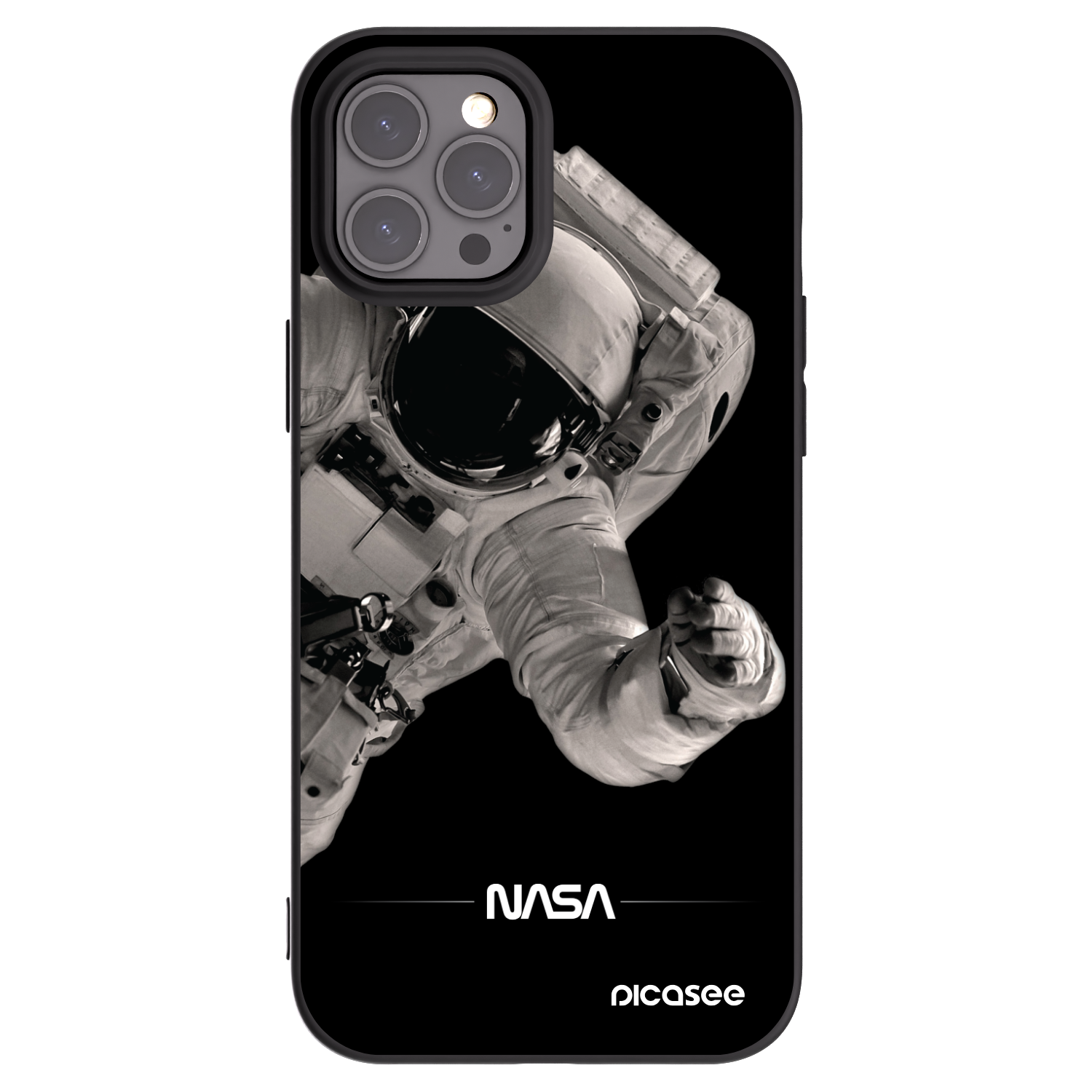 Picasee crna silikonska maskica za Apple iPhone 12 Pro Max - Astronaut Big