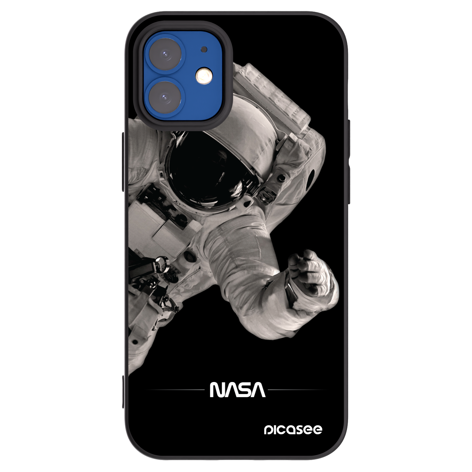 Picasee crna silikonska maskica za Apple iPhone 12 mini - Astronaut Big