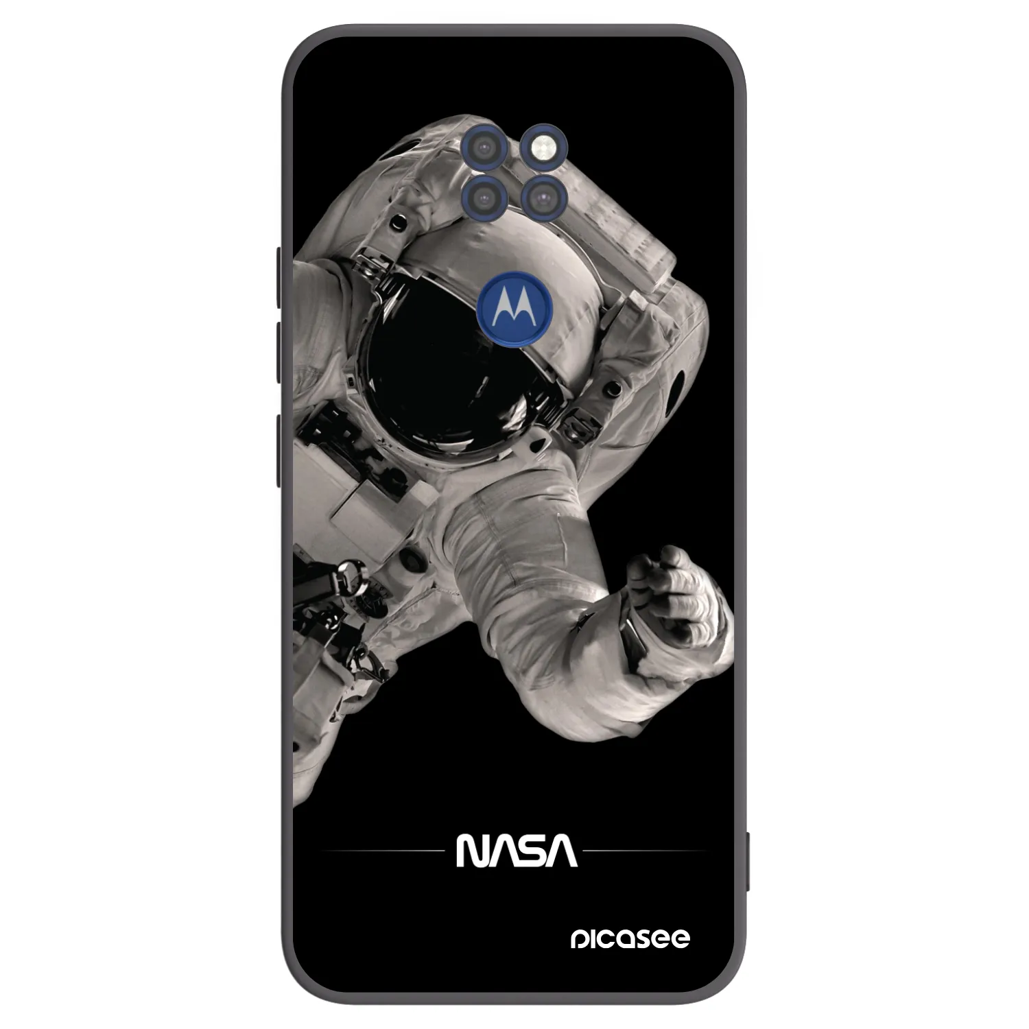 Picasee crna silikonska maskica za Motorola Moto G9 Play - Astronaut Big