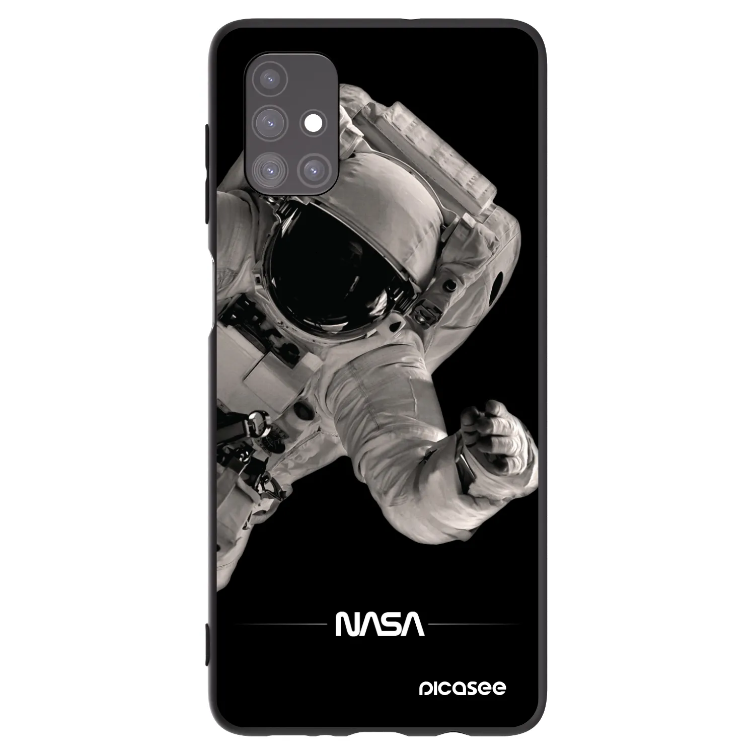 Picasee crna silikonska maskica za Samsung Galaxy M51 M515F - Astronaut Big
