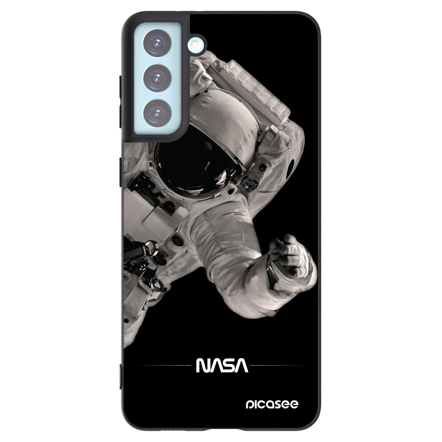 Picasee crna silikonska maskica za Samsung Galaxy S21+ 5G G996F - Astronaut Big