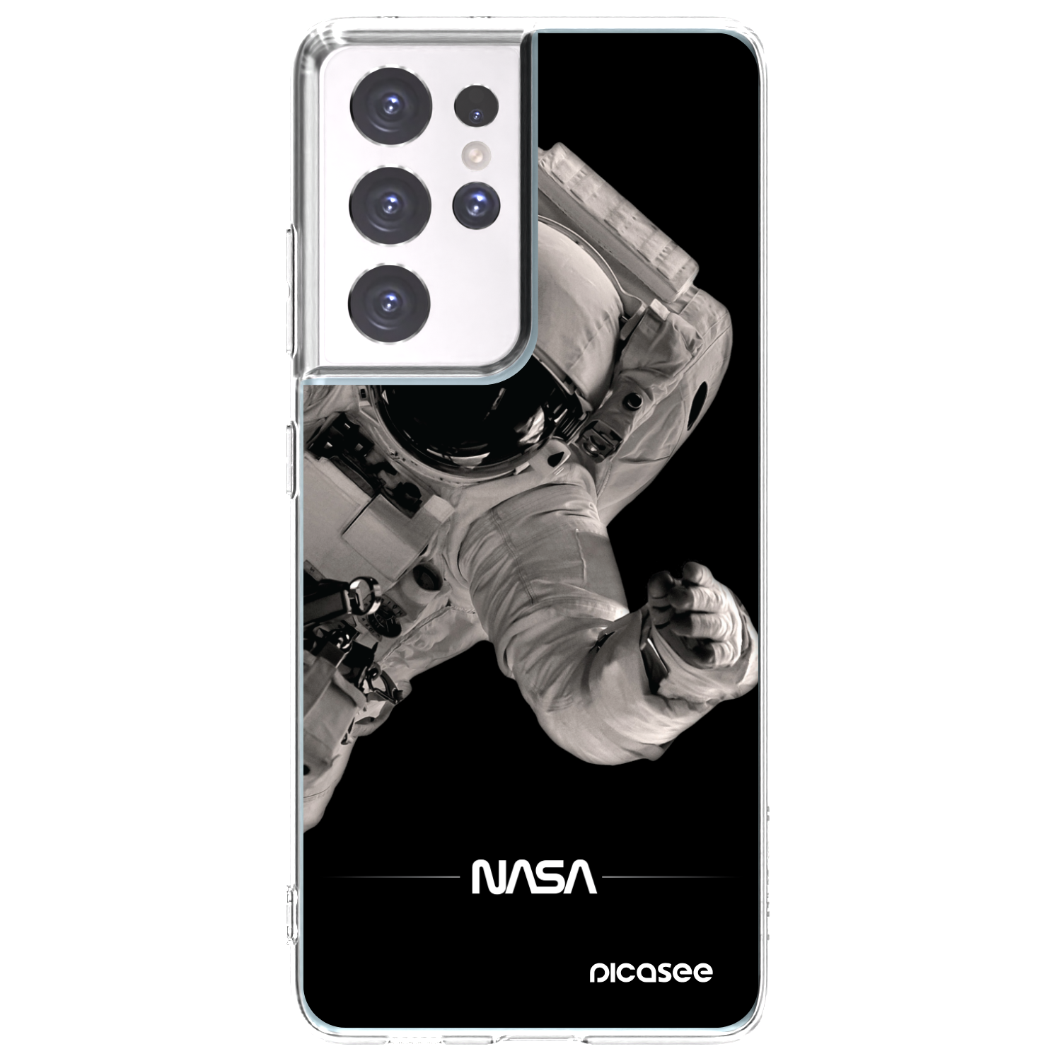 Picasee silikonska prozirna maskica za Samsung Galaxy S21 Ultra 5G G998B - Astronaut Big
