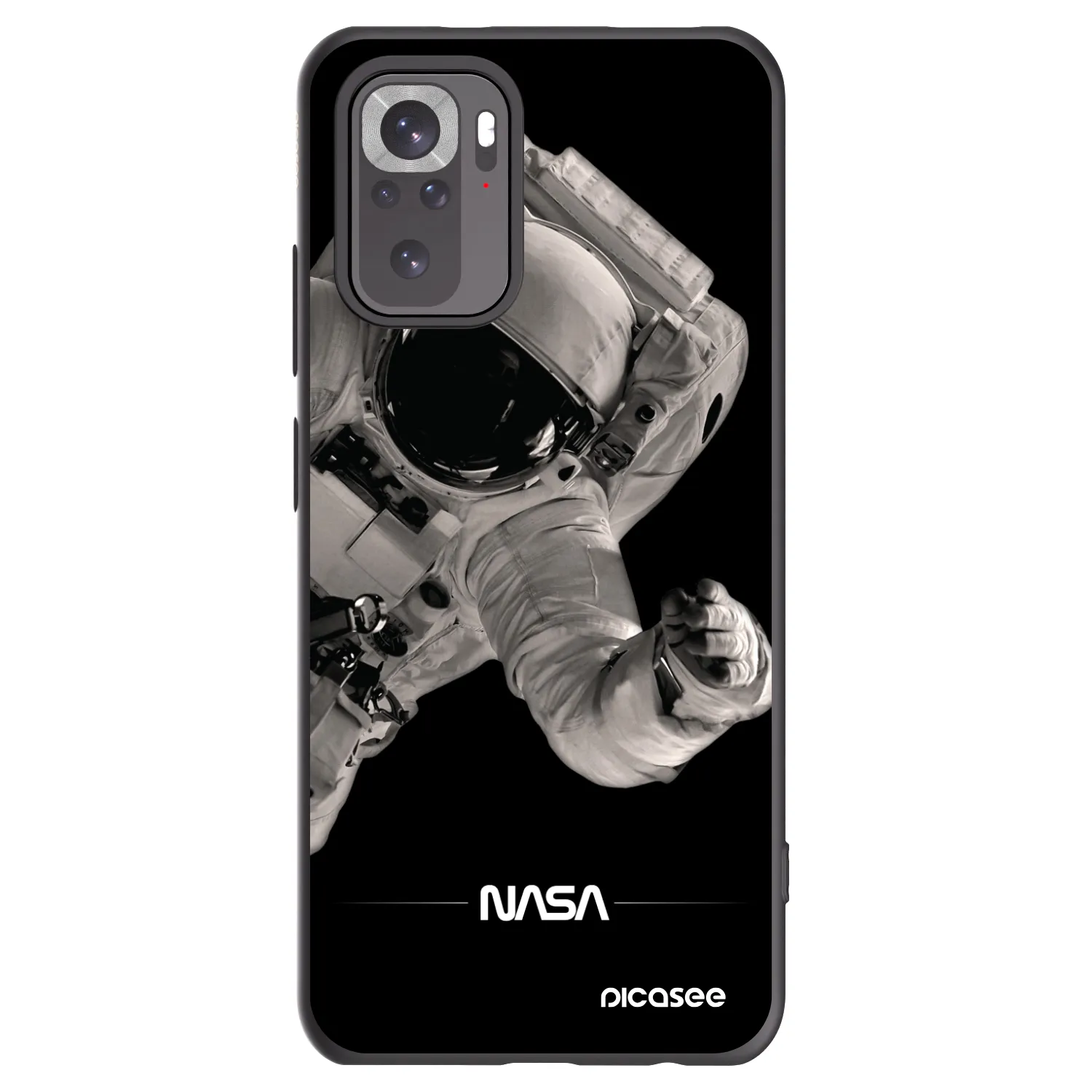 Picasee crna silikonska maskica za Xiaomi Redmi Note 10 - Astronaut Big
