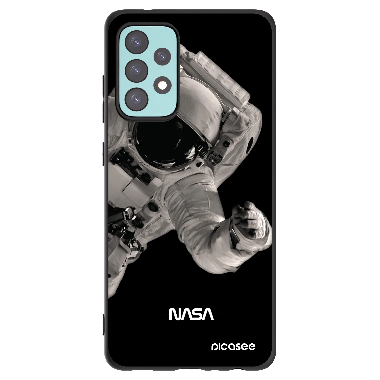 Picasee crna silikonska maskica za Samsung Galaxy A72 A725F - Astronaut Big
