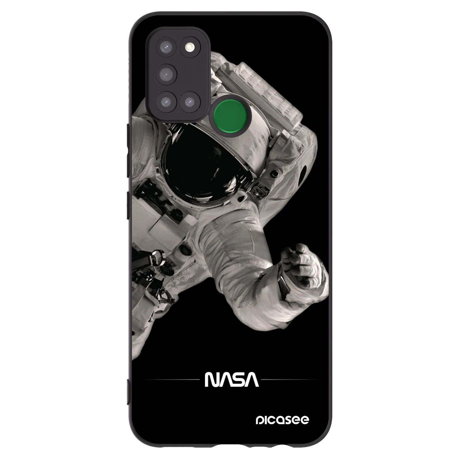 Picasee crna silikonska maskica za Realme 7i - Astronaut Big