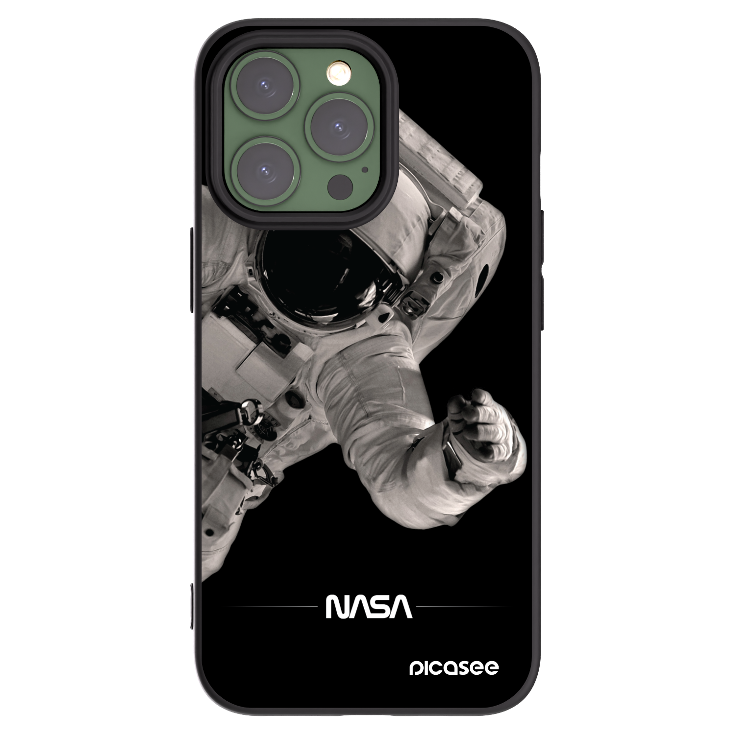 Picasee crna silikonska maskica za Apple iPhone 13 Pro - Astronaut Big