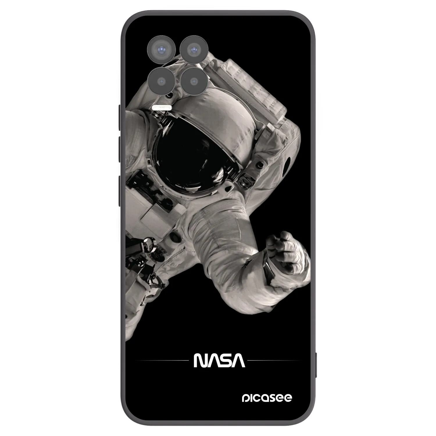 Picasee crna silikonska maskica za Realme 8 Pro - Astronaut Big