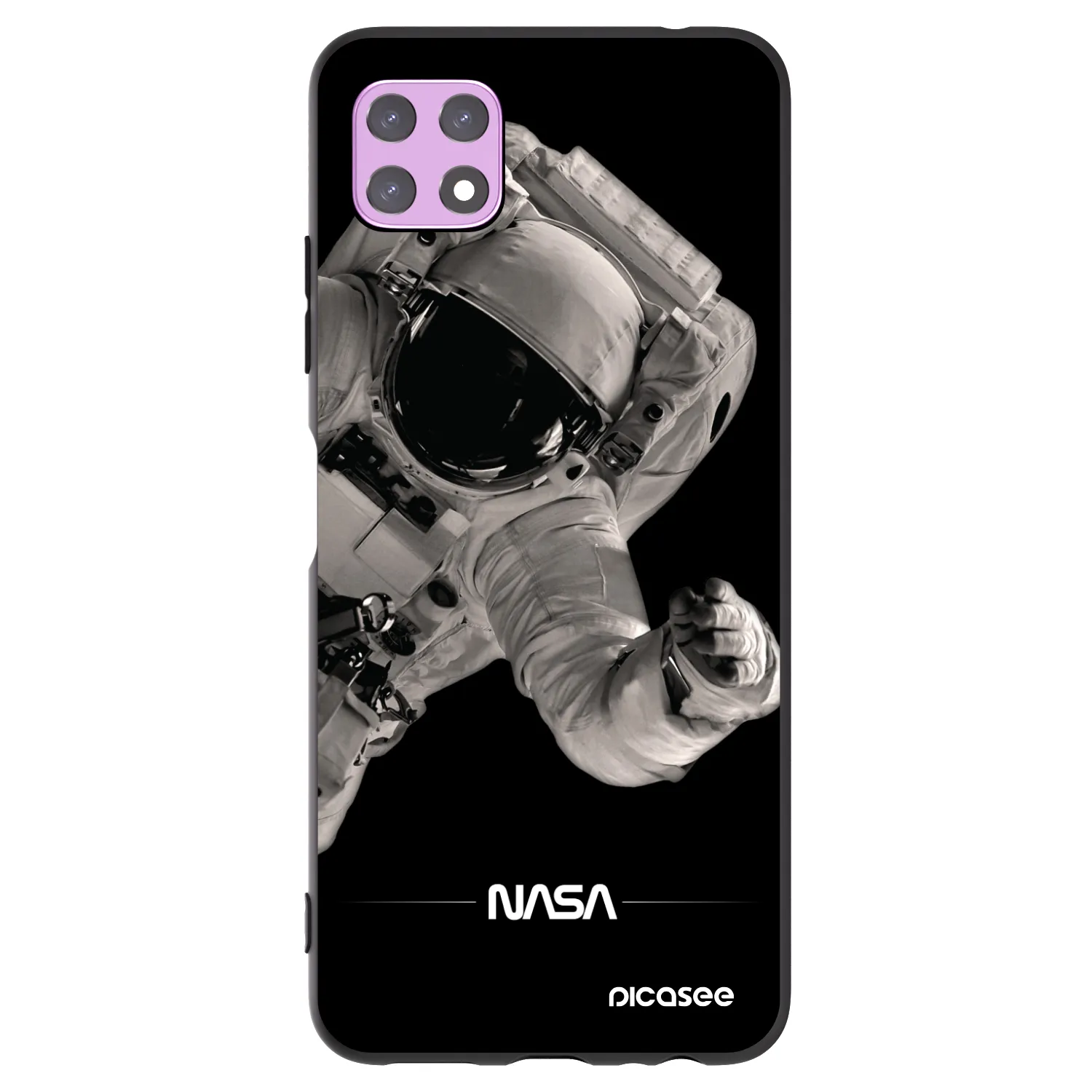 Picasee crna silikonska maskica za Samsung Galaxy A22 A226B 5G - Astronaut Big