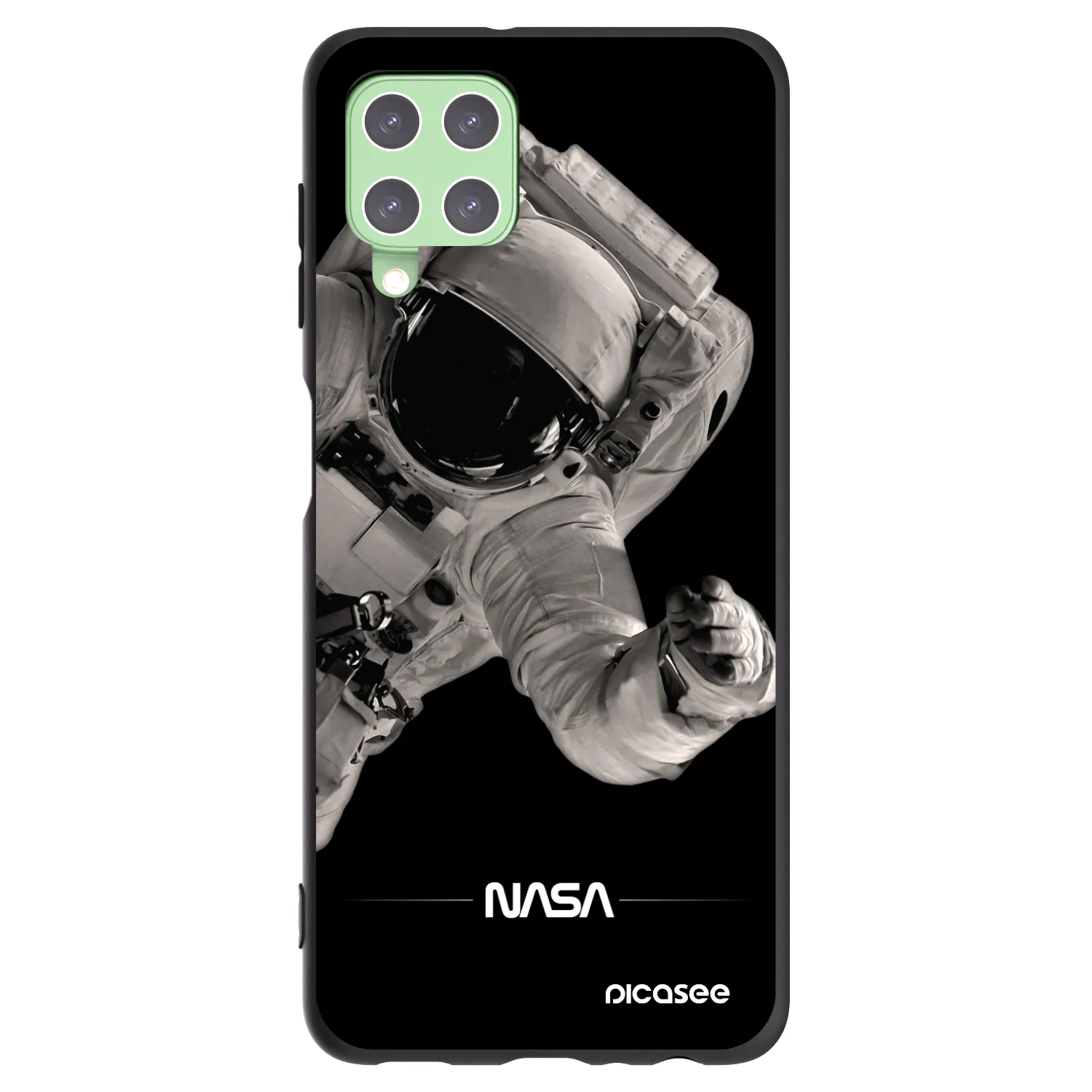 Picasee crna silikonska maskica za Samsung Galaxy A22 A225F 4G - Astronaut Big