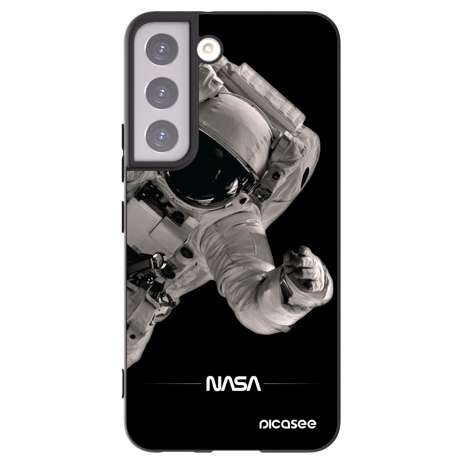Picasee crna silikonska maskica za Samsung Galaxy S22 5G - Astronaut Big