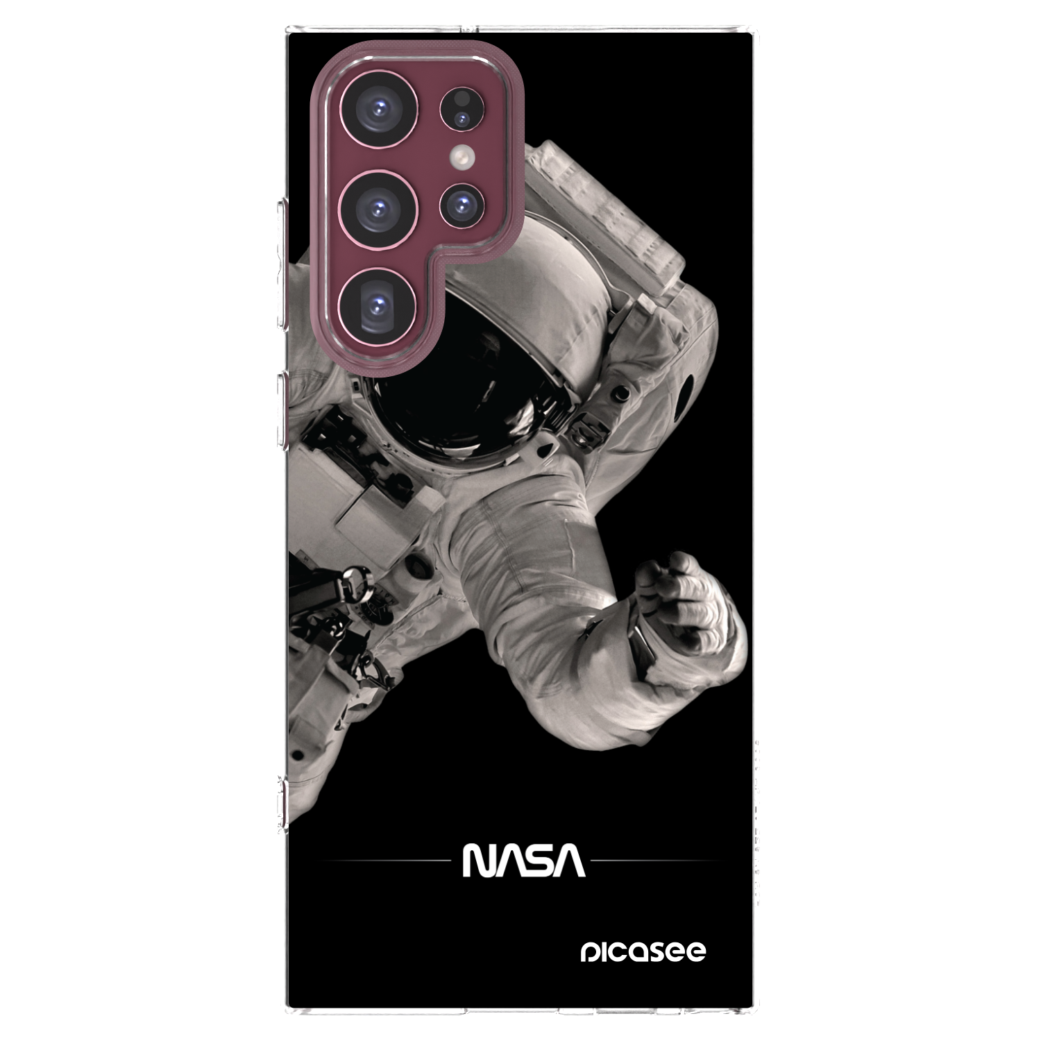 Picasee silikonska prozirna maskica za Samsung Galaxy S22 Ultra 5G - Astronaut Big