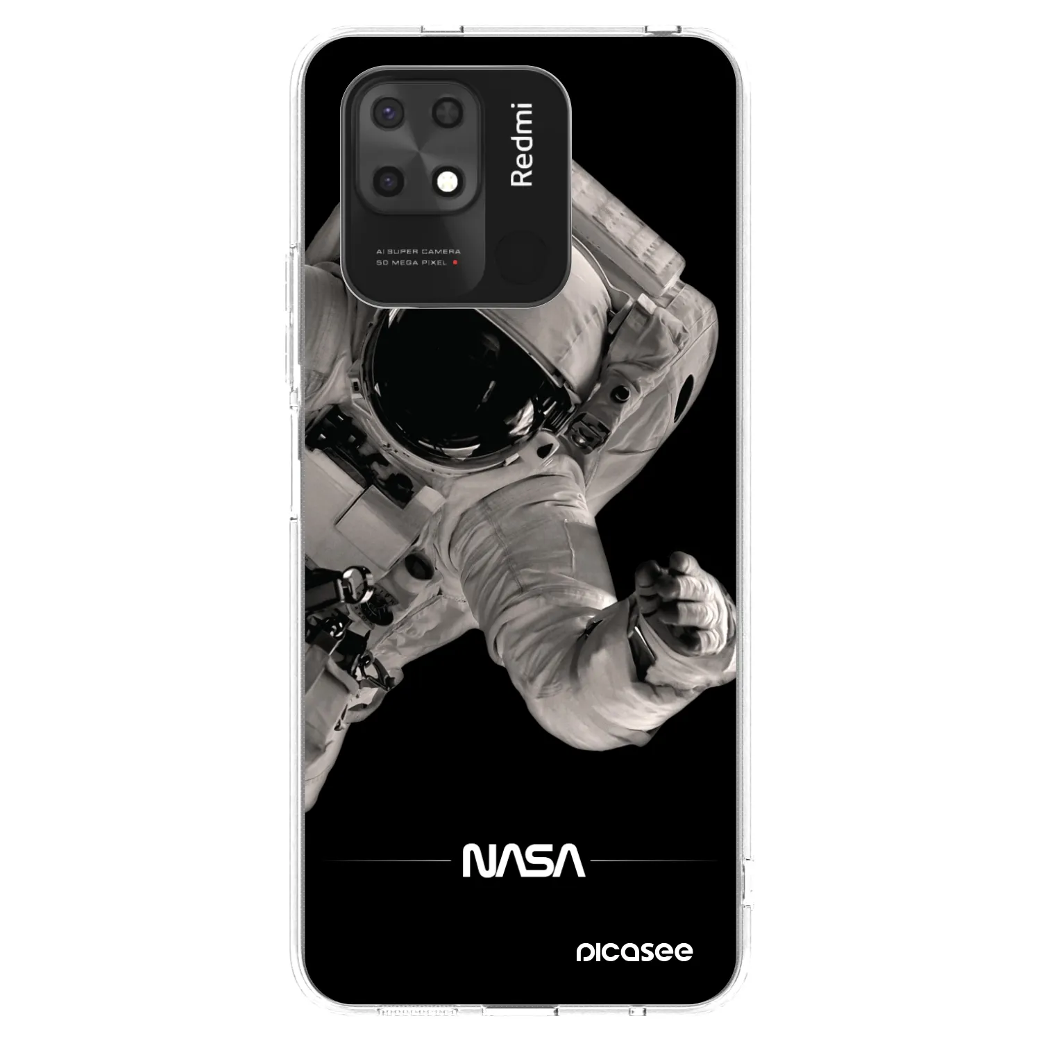 Picasee silikonska prozirna maskica za Xiaomi Redmi 10C - Astronaut Big