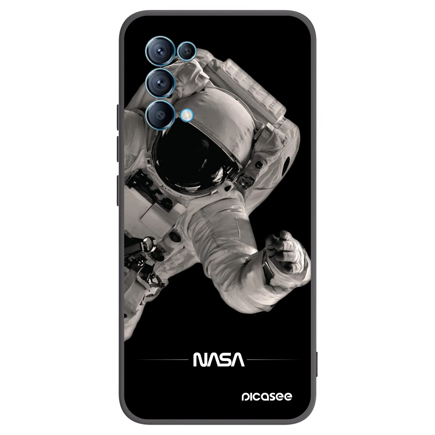 Picasee crna silikonska maskica za OPPO Reno 5 5G - Astronaut Big