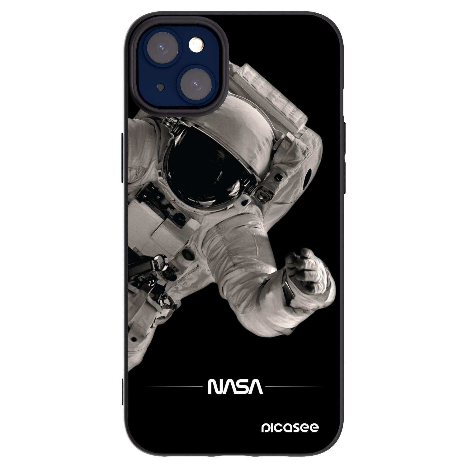 Picasee crna silikonska maskica za Apple iPhone 14 Plus - Astronaut Big