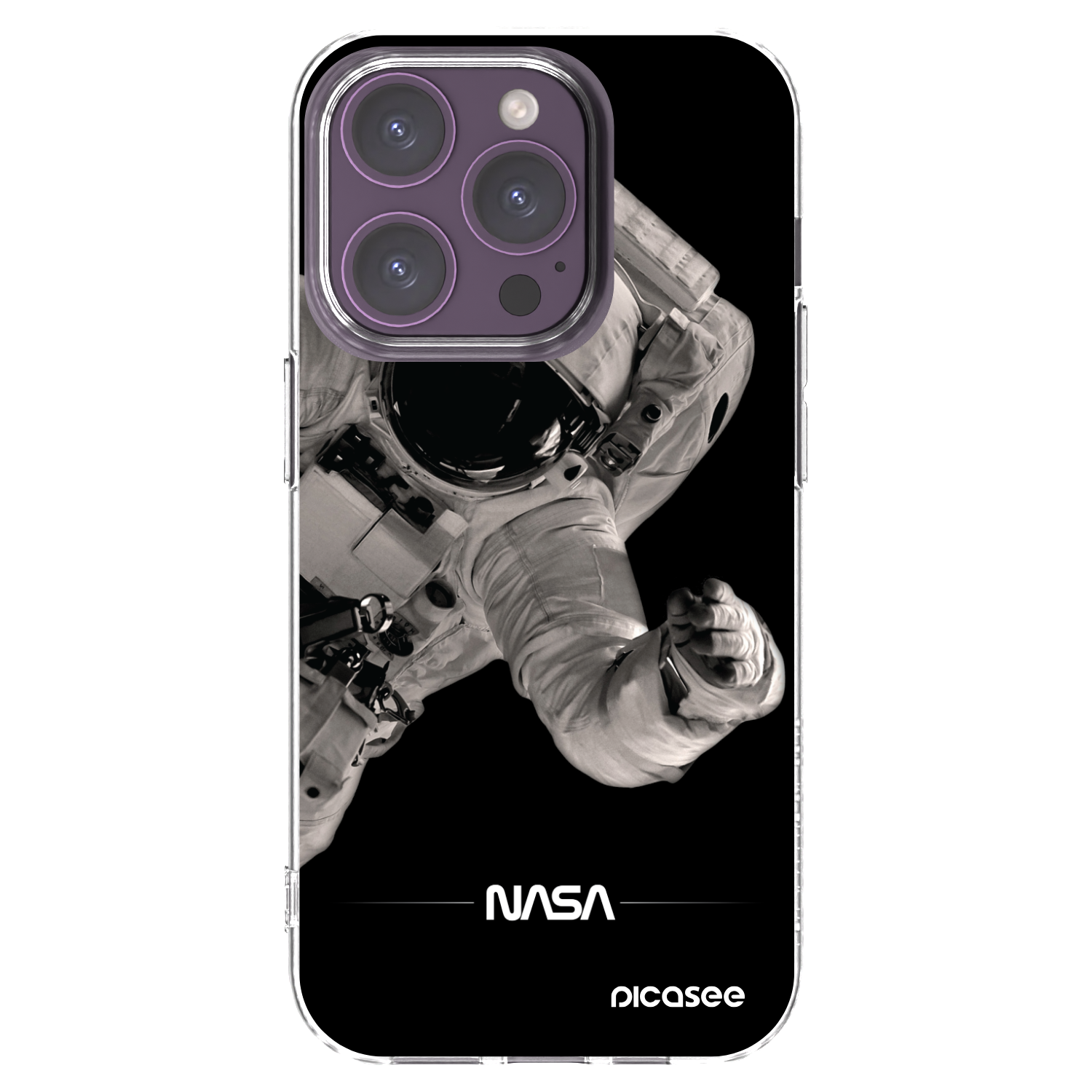 Picasee silikonska prozirna maskica za Apple iPhone 14 Pro - Astronaut Big