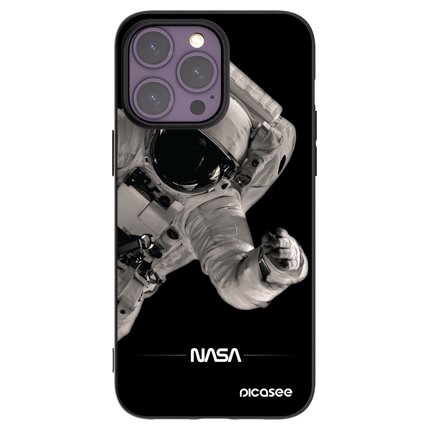 Picasee crna silikonska maskica za Apple iPhone 14 Pro Max - Astronaut Big