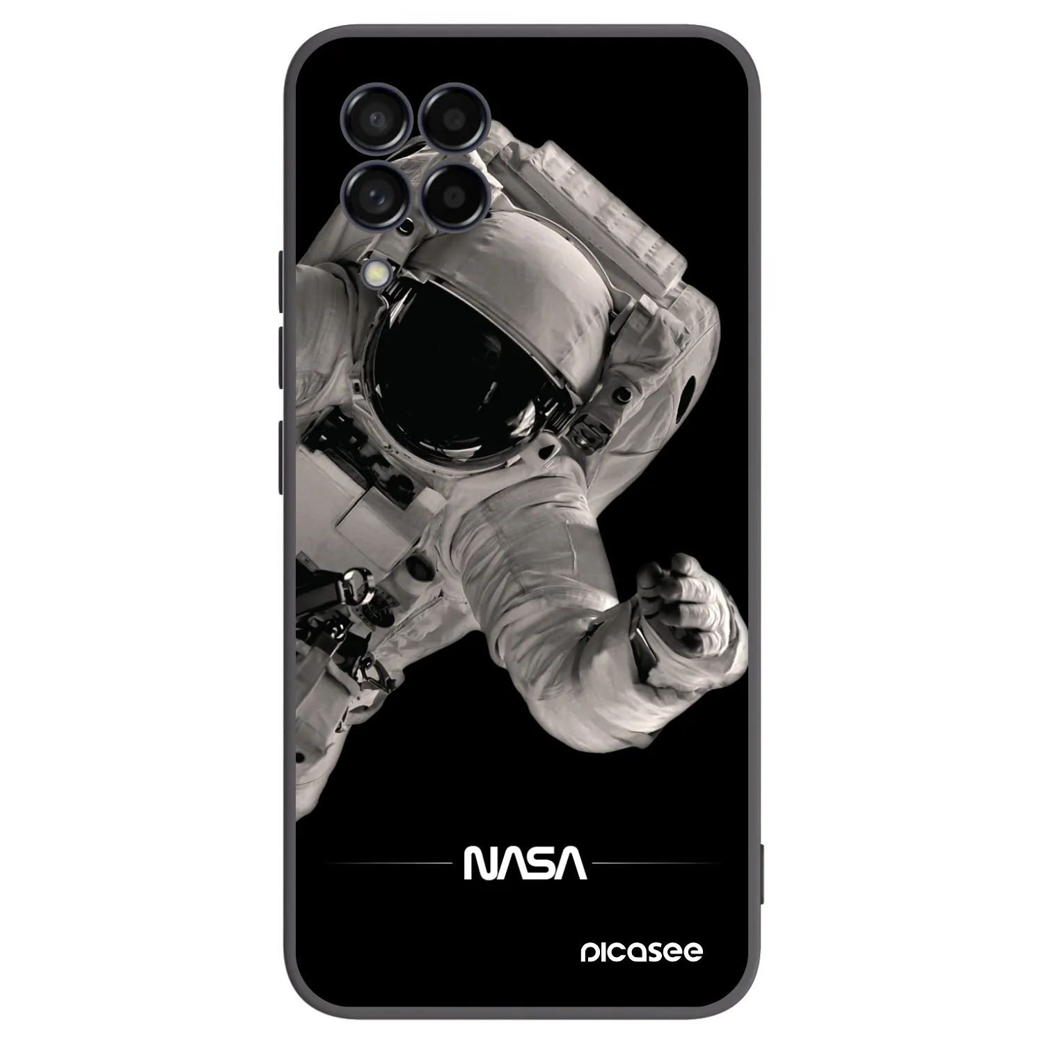 Picasee crna silikonska maskica za Samsung Galaxy M53 5G - Astronaut Big