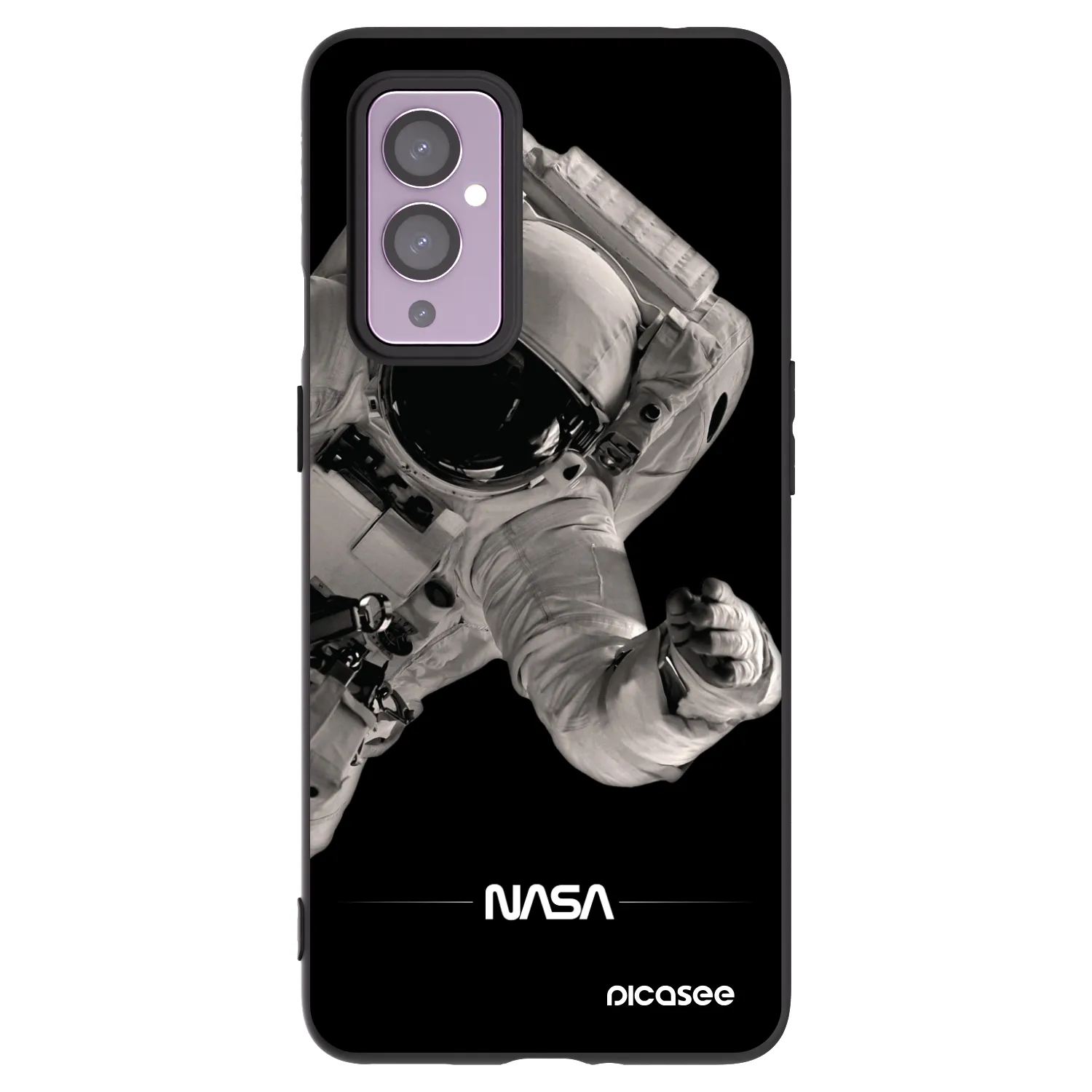 Picasee crna silikonska maskica za OnePlus 9 - Astronaut Big