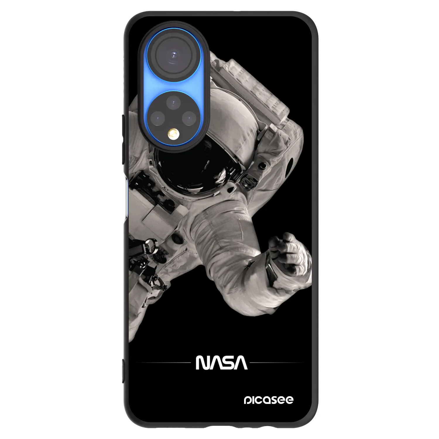 Picasee crna silikonska maskica za Honor X7 - Astronaut Big