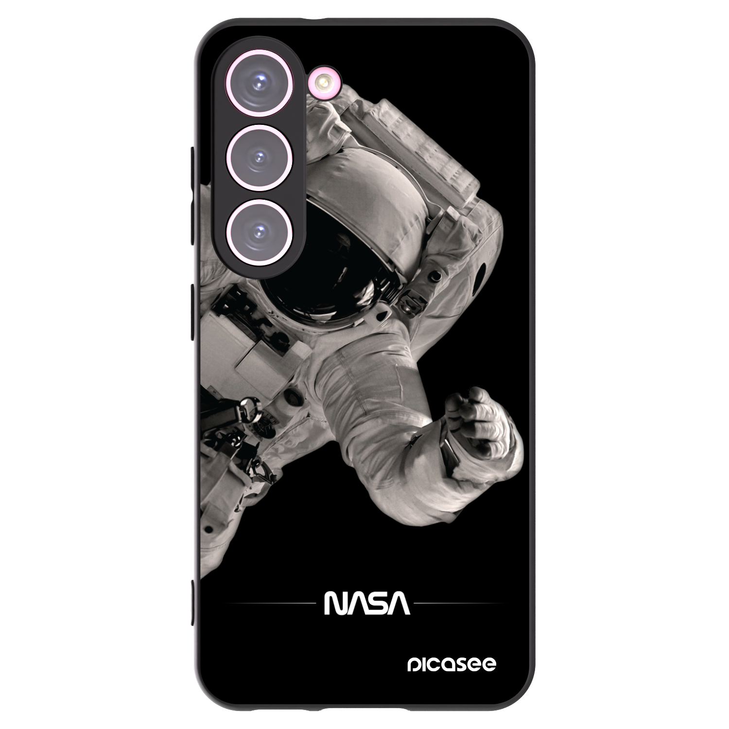 Picasee crna silikonska maskica za Samsung Galaxy S23 5G - Astronaut Big