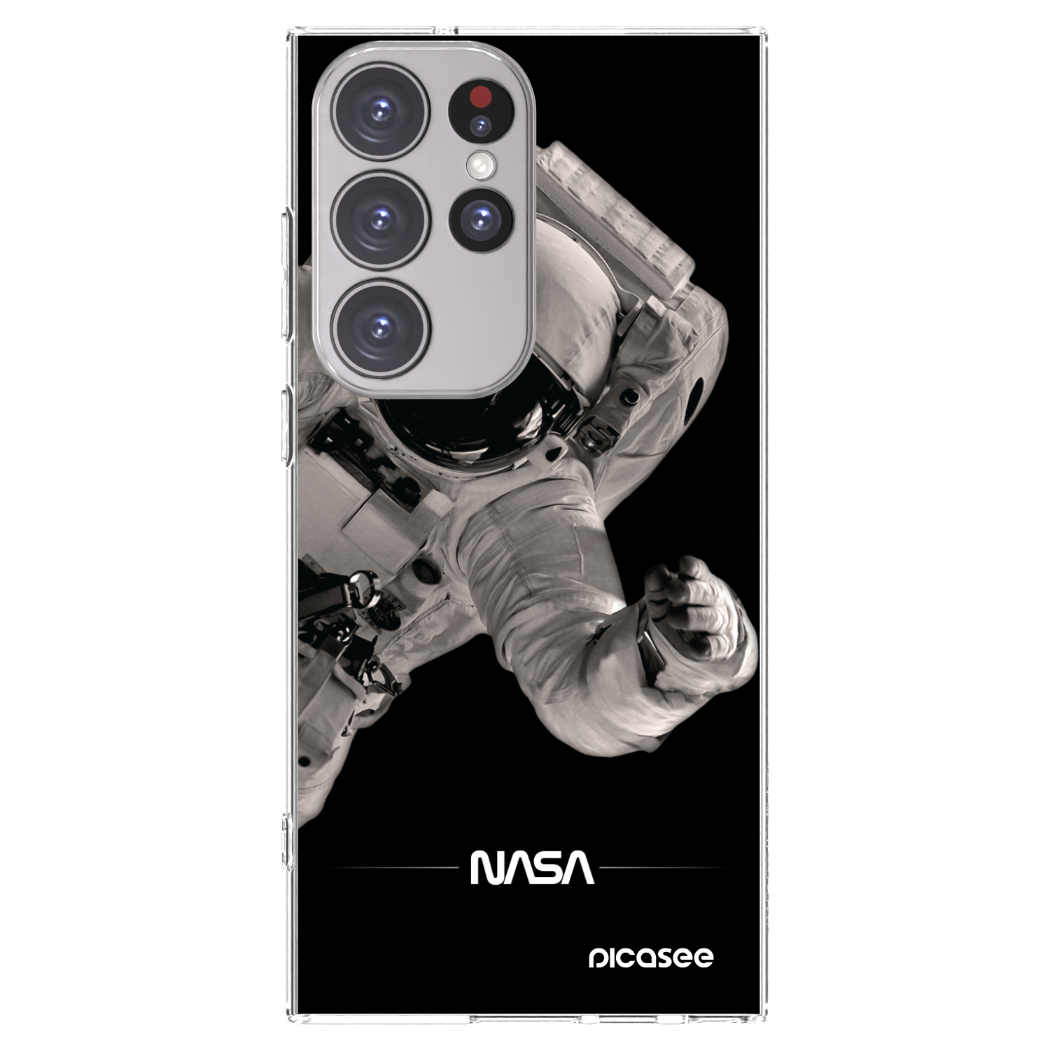 Picasee silikonska prozirna maskica za Samsung Galaxy S23 Ultra 5G - Astronaut Big