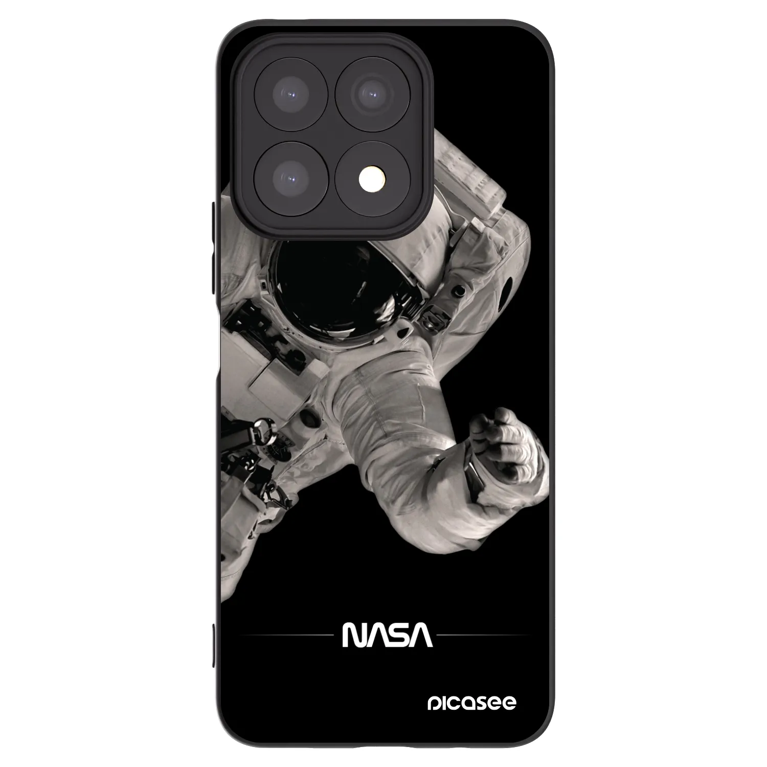 Picasee crna silikonska maskica za Honor X8a - Astronaut Big