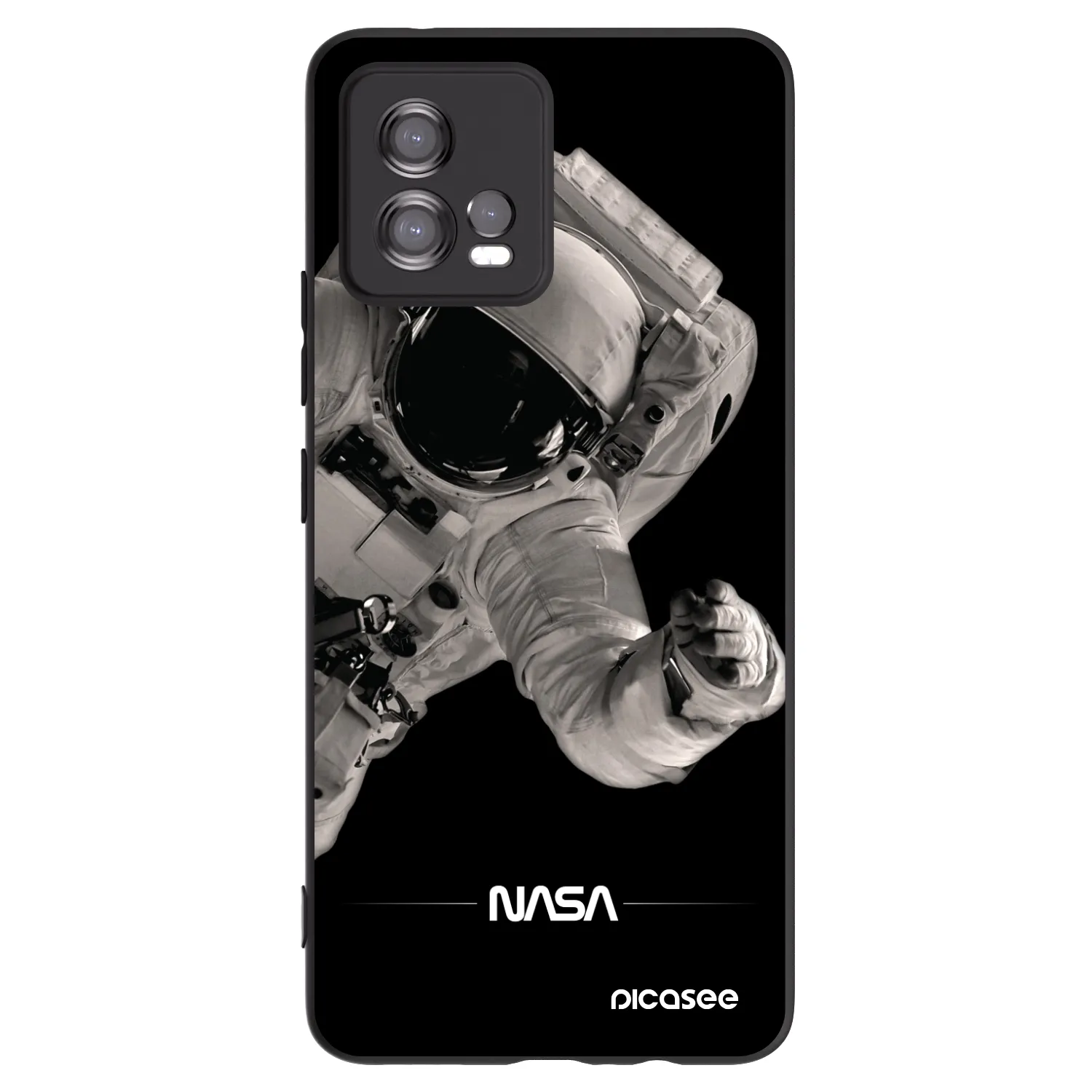 Picasee crna silikonska maskica za Motorola Moto G72 - Astronaut Big