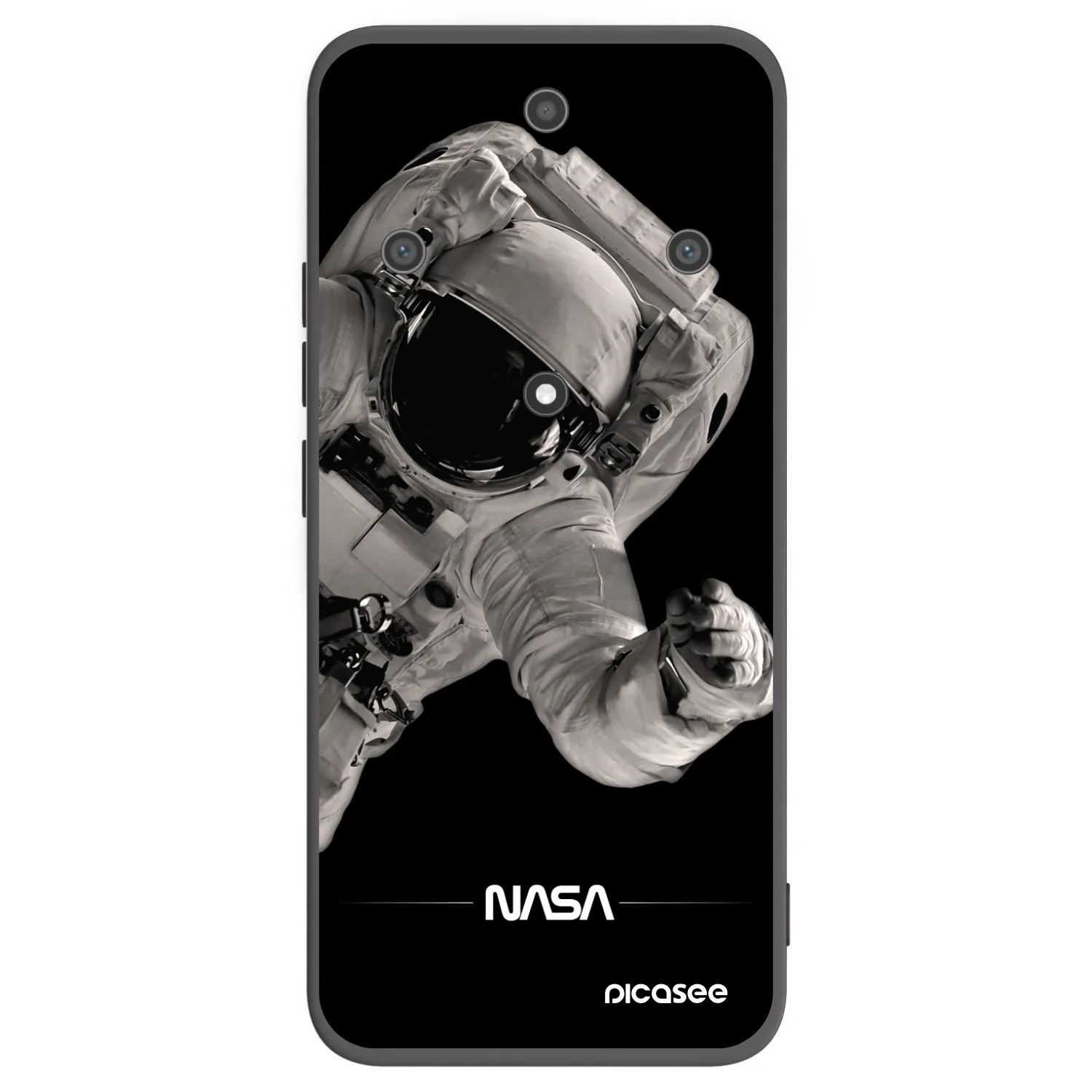 Picasee crna silikonska maskica za Honor Magic5 Lite 5G - Astronaut Big