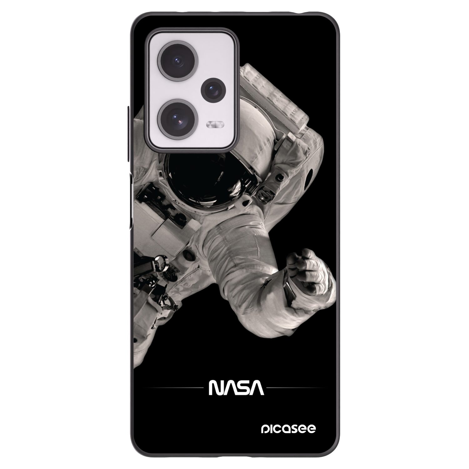 Picasee crna silikonska maskica za Xiaomi Redmi Note 12 Pro+ 5G - Astronaut Big