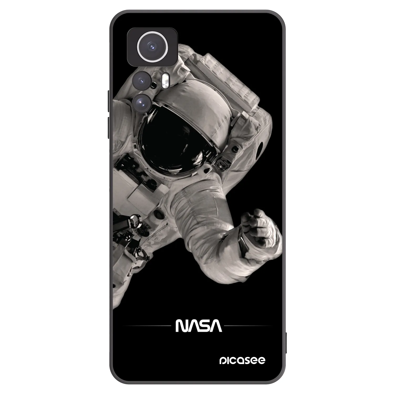 Picasee crna silikonska maskica za Xiaomi Redmi Note 12S - Astronaut Big