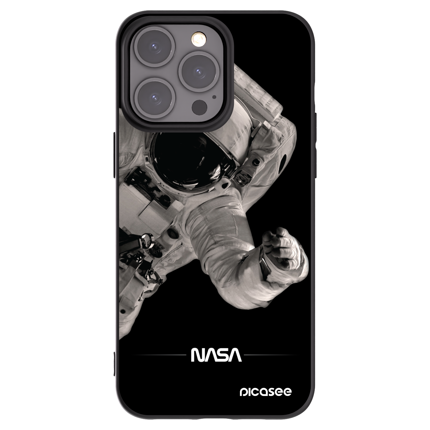 Picasee crna silikonska maskica za Apple iPhone 15 Pro Max - Astronaut Big