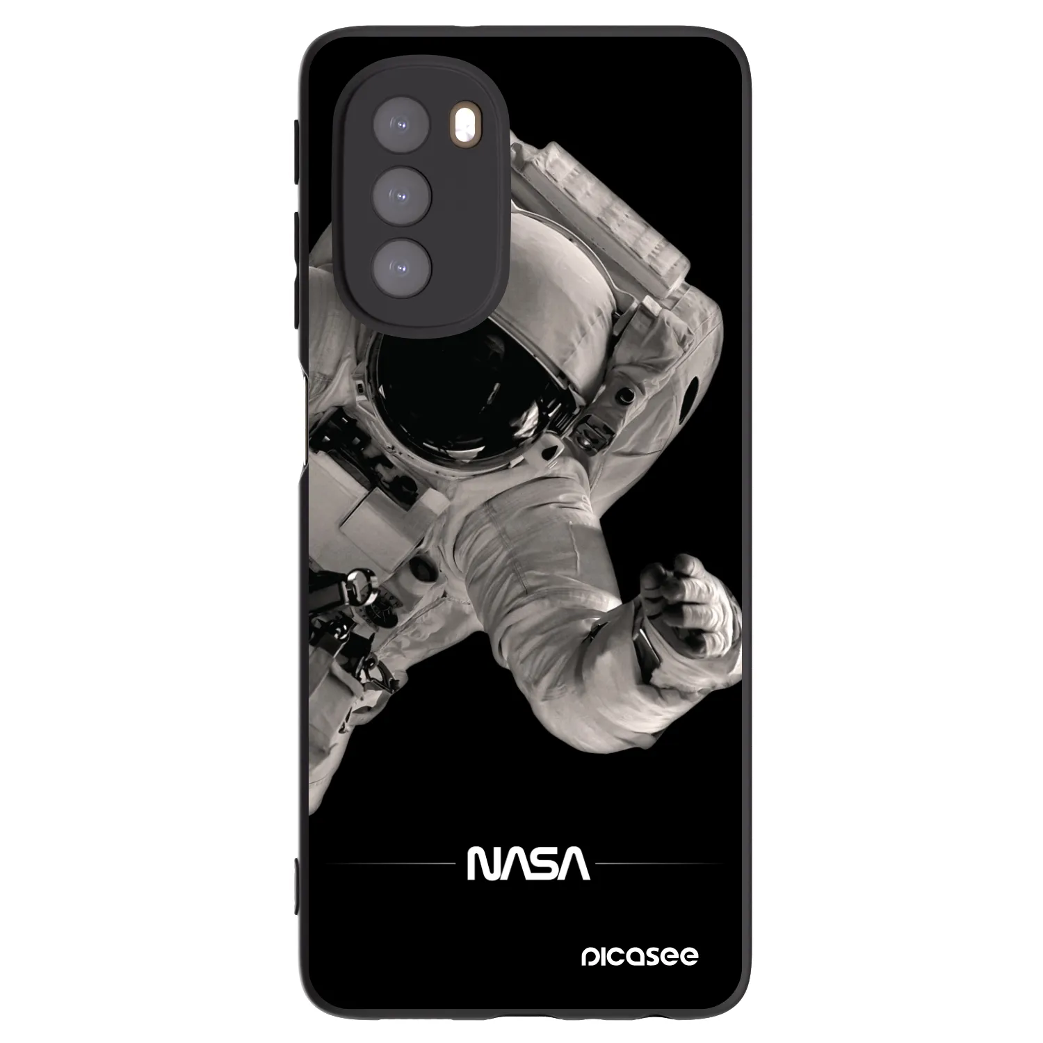 Picasee crna silikonska maskica za Motorola Moto G51 - Astronaut Big