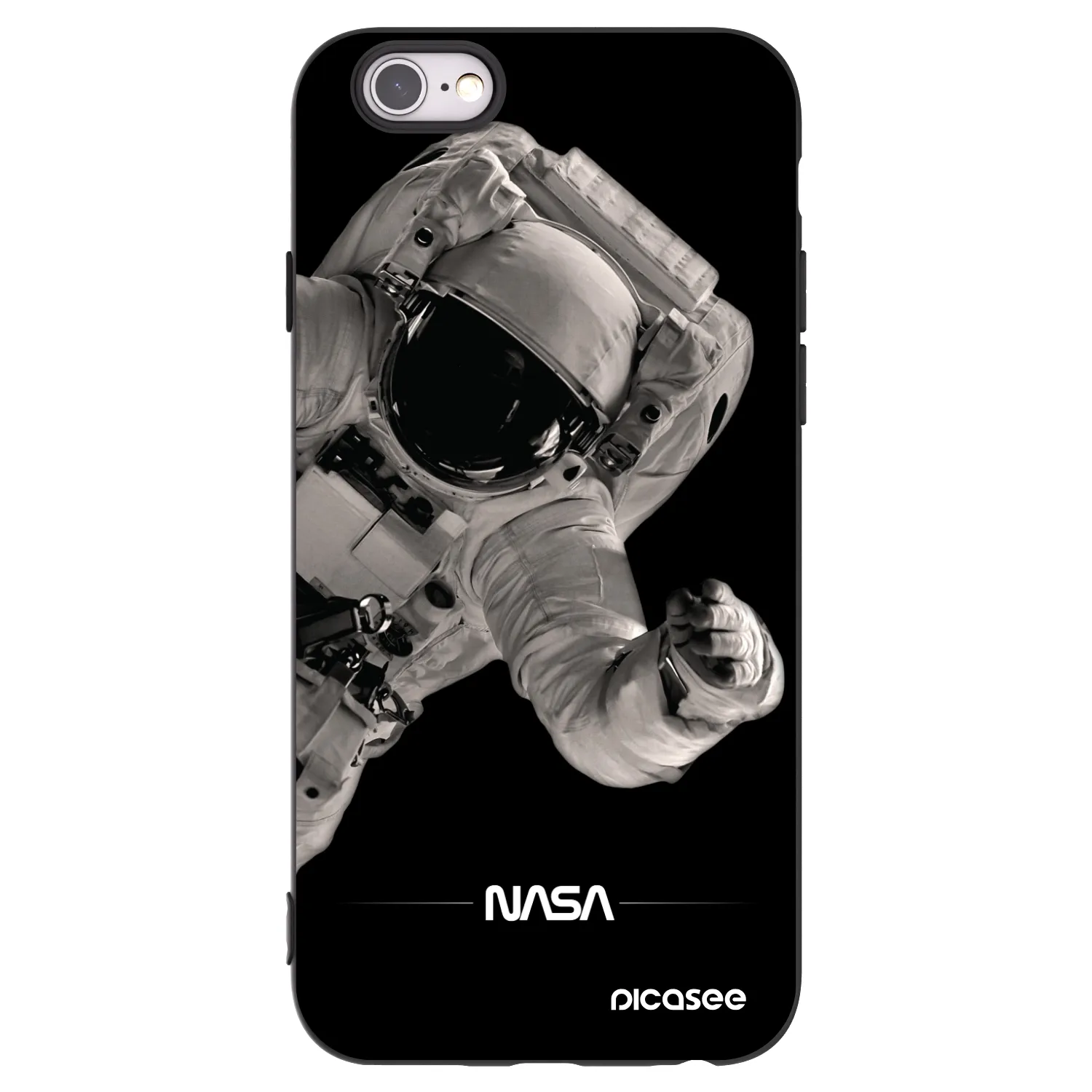 Picasee crna silikonska maskica za Apple iPhone 6/6S - Astronaut Big