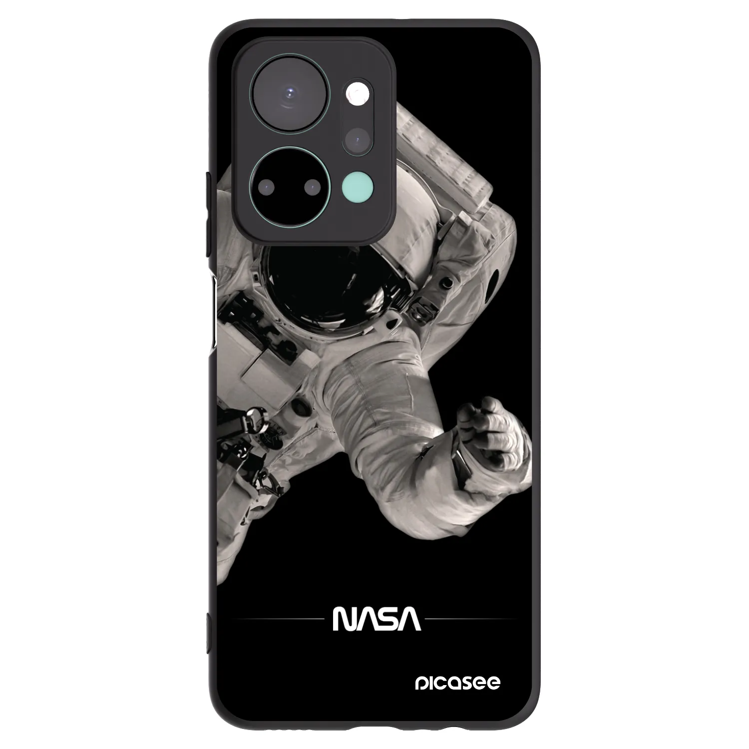 Picasee crna silikonska maskica za Honor X7a - Astronaut Big