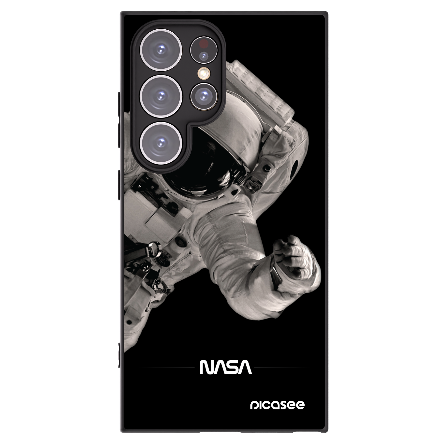 Picasee crna silikonska maskica za Samsung Galaxy S24 Ultra S928B 5G - Astronaut Big