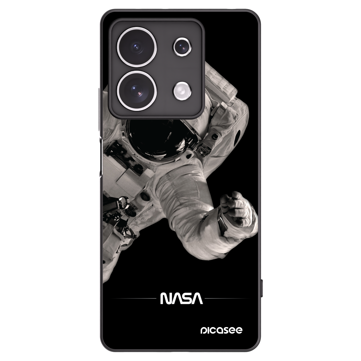 Picasee crna silikonska maskica za Xiaomi Redmi Note 13 4G - Astronaut Big