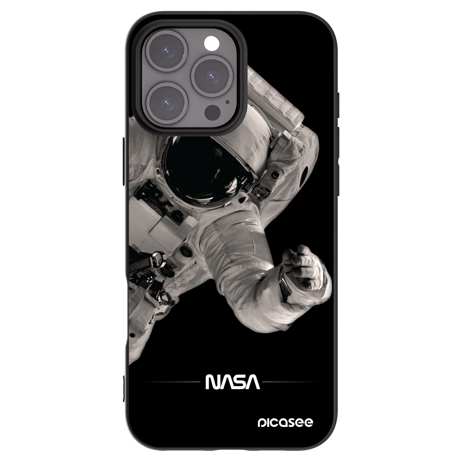Picasee crna silikonska maskica za Apple iPhone 16 Pro Max - Astronaut Big