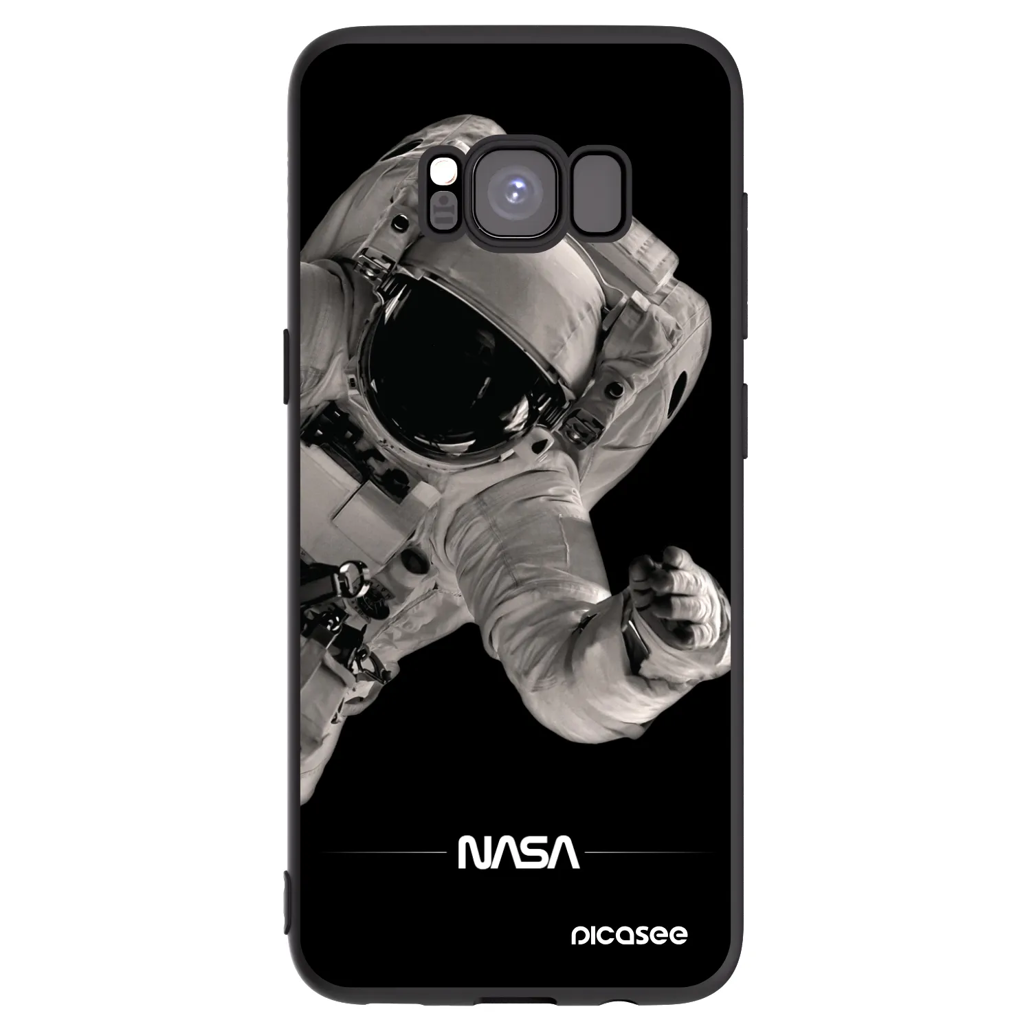 Picasee crna silikonska maskica za Samsung Galaxy S8 G950F - Astronaut Big