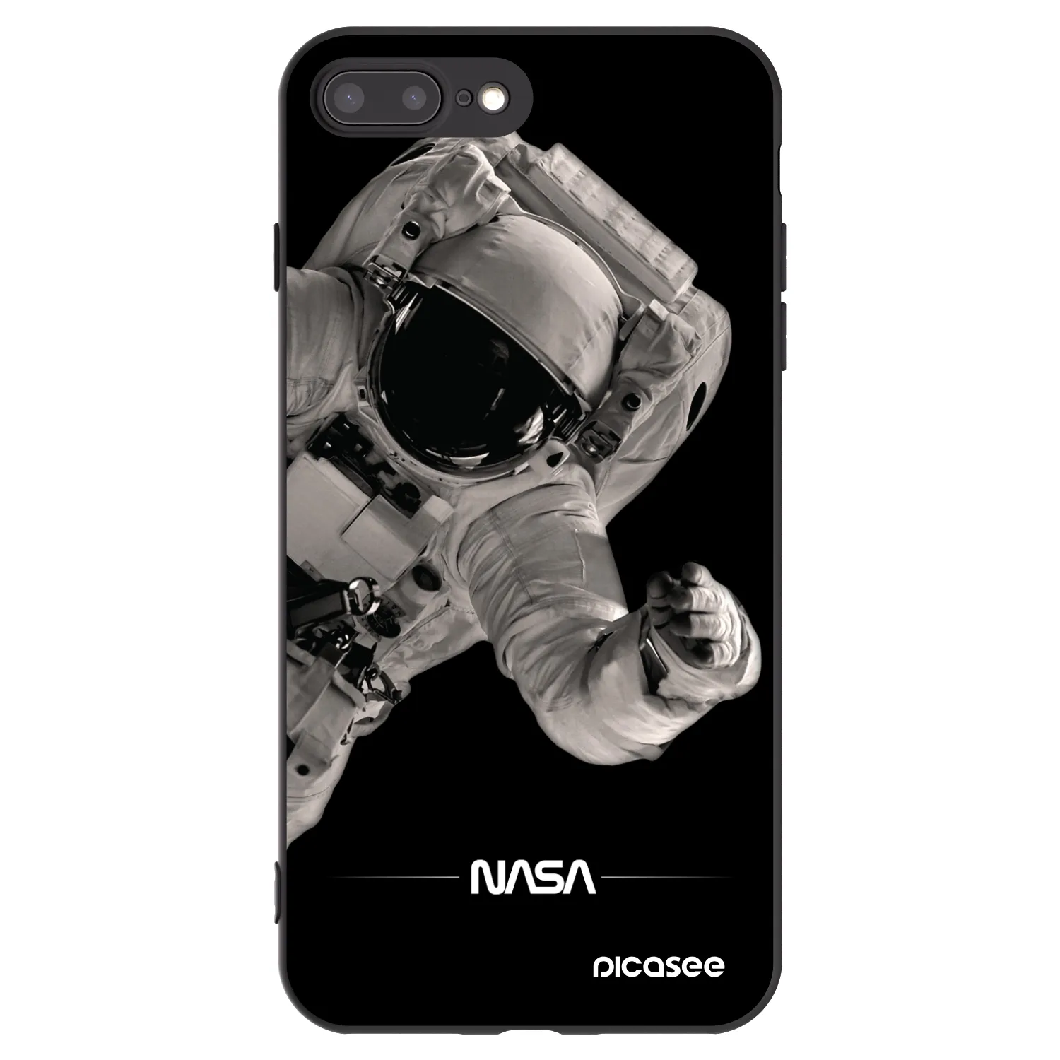 Picasee crna silikonska maskica za Apple iPhone 7 Plus - Astronaut Big