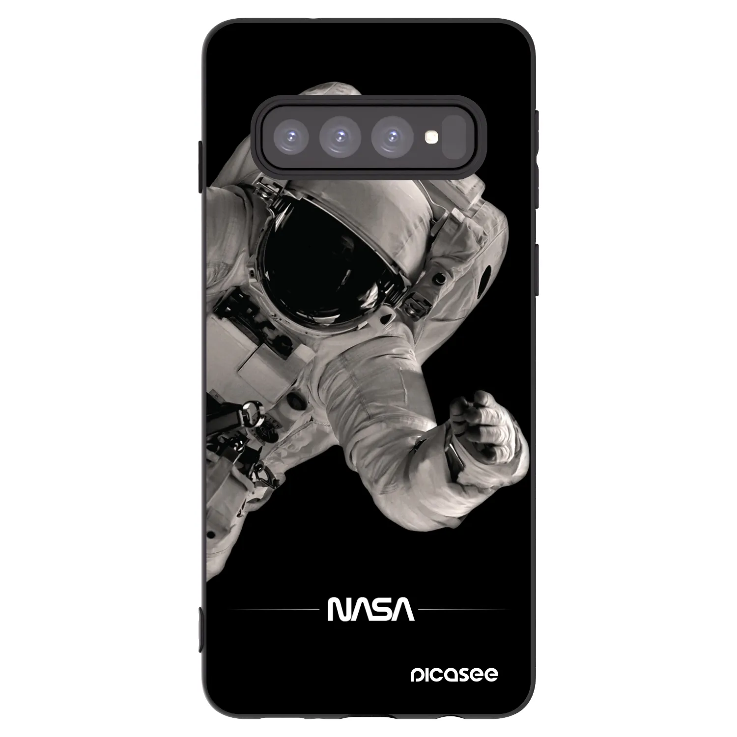 Picasee crna silikonska maskica za Samsung Galaxy S10 G973 - Astronaut Big
