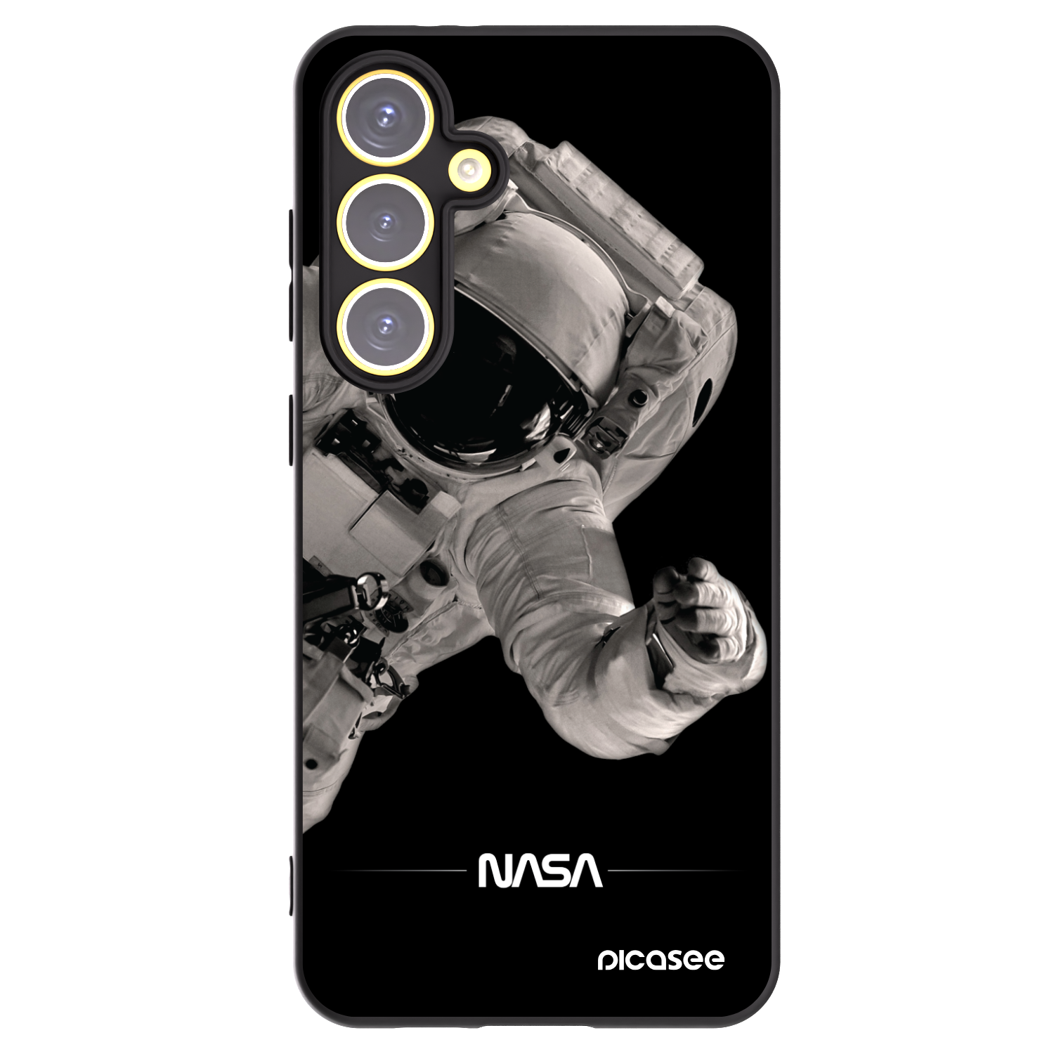 Picasee crna silikonska maskica za Samsung Galaxy S24 FE S721B - Astronaut Big