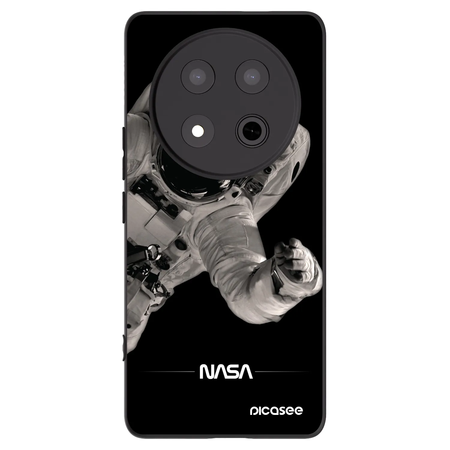 Picasee crna silikonska maskica za Honor Magic7 Lite 5G - Astronaut Big