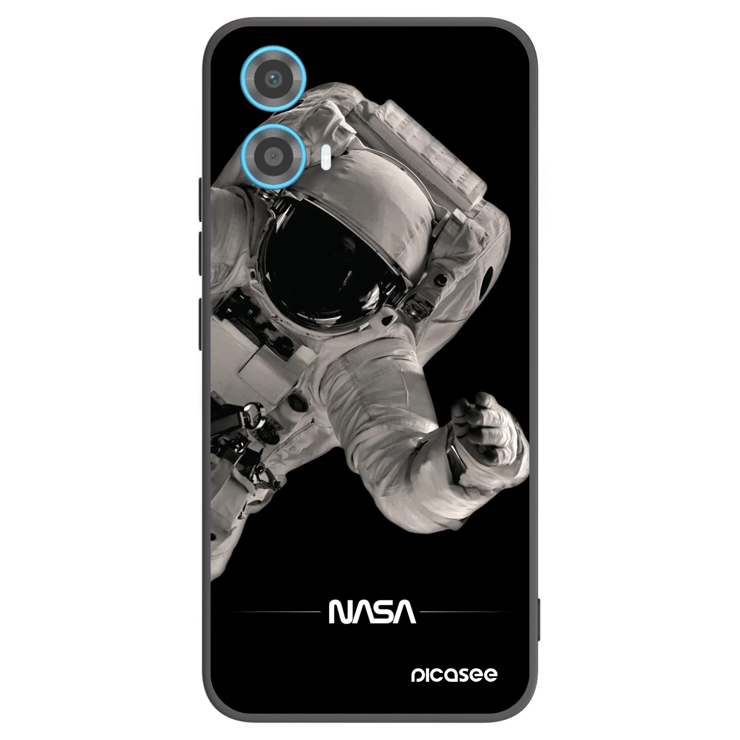 Picasee crna silikonska maskica za Motorola Moto G34 5G - Astronaut Big
