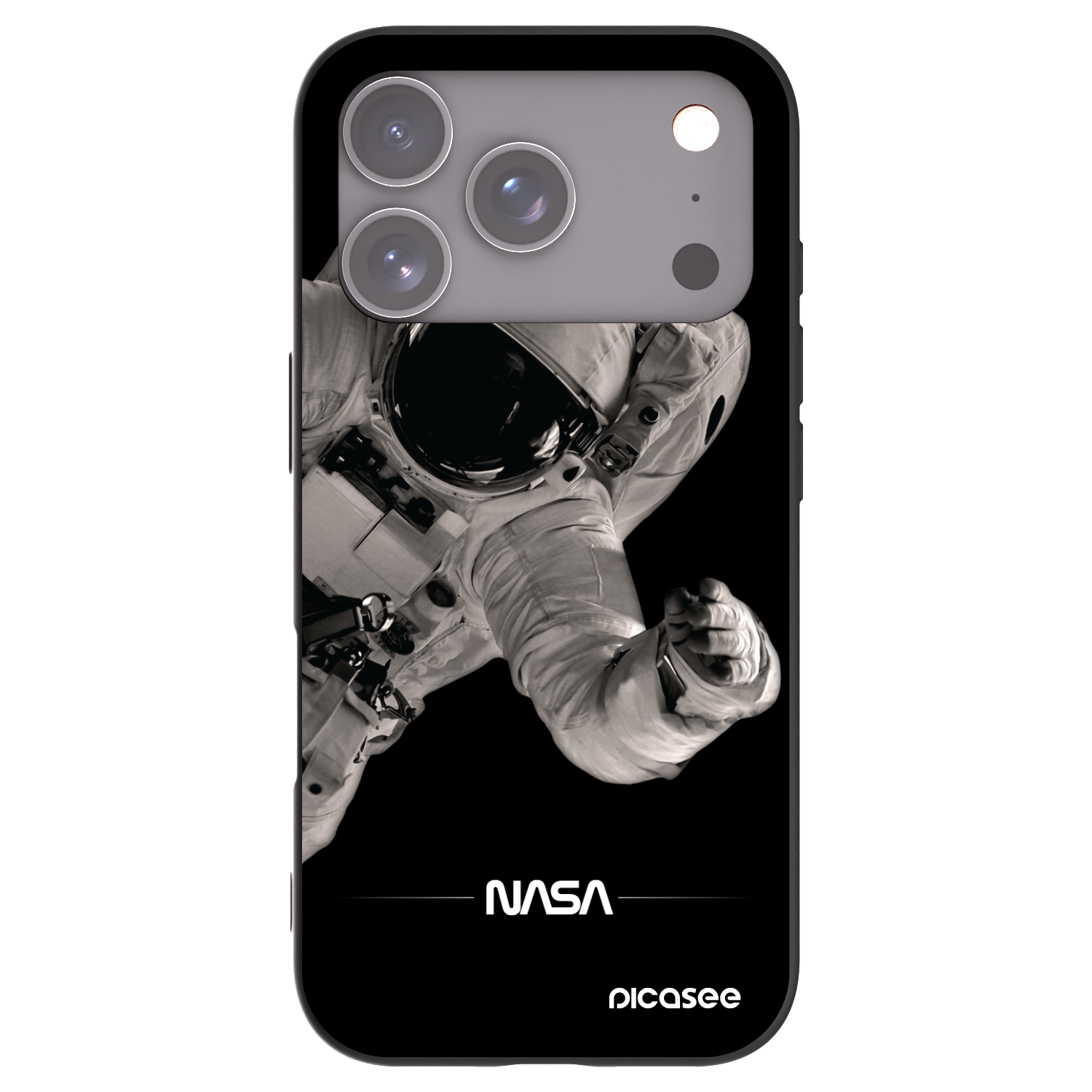 Picasee crna silikonska maskica za Apple iPhone 17 Pro - Astronaut Big