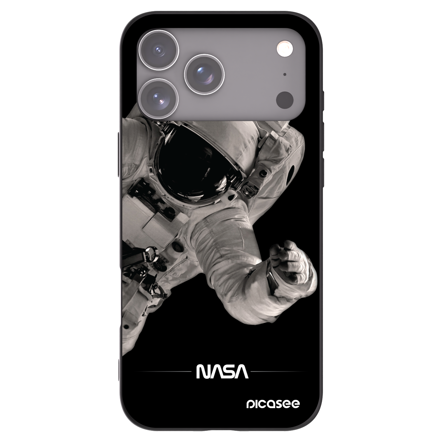 Picasee crna silikonska maskica za Apple iPhone 17 Pro Max - Astronaut Big