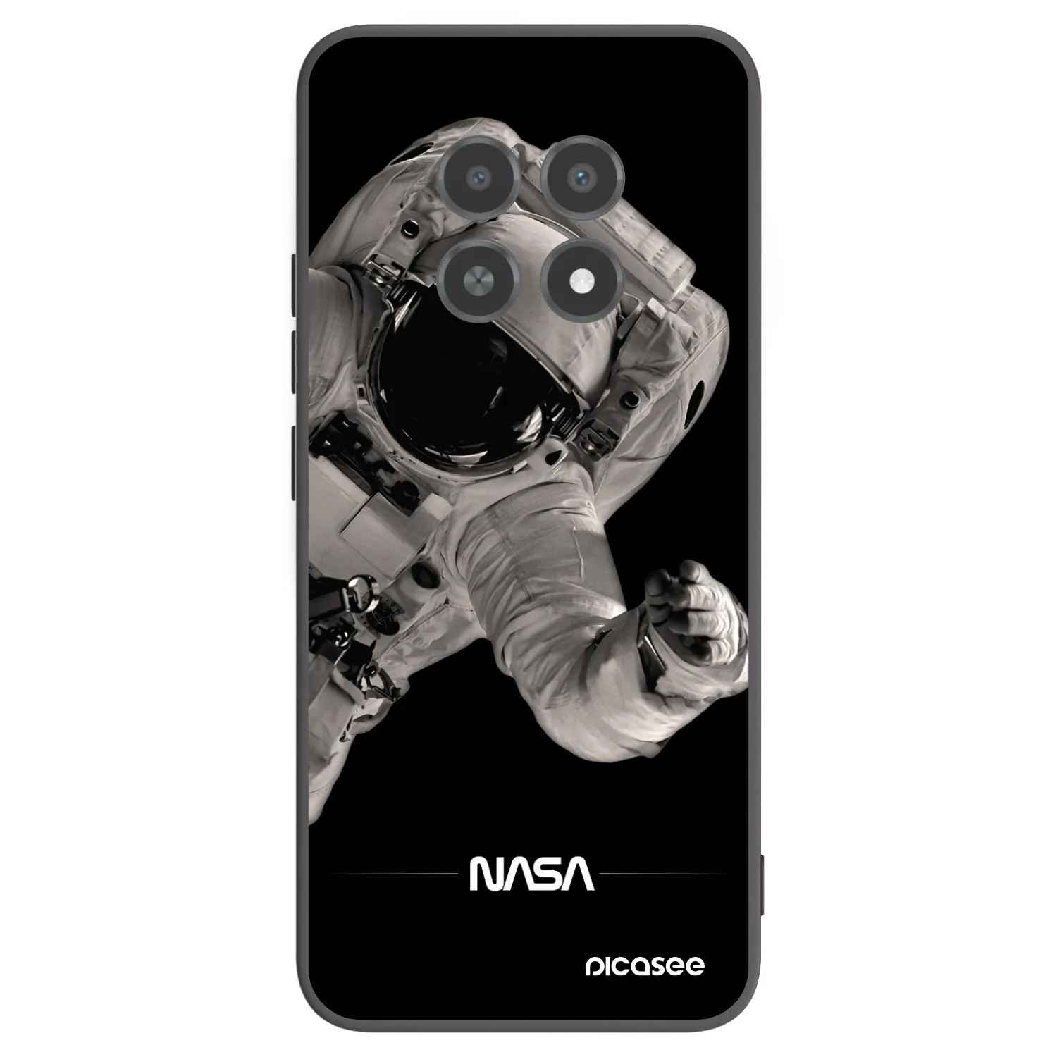 Picasee crna silikonska maskica za Realme 12X - Astronaut Big