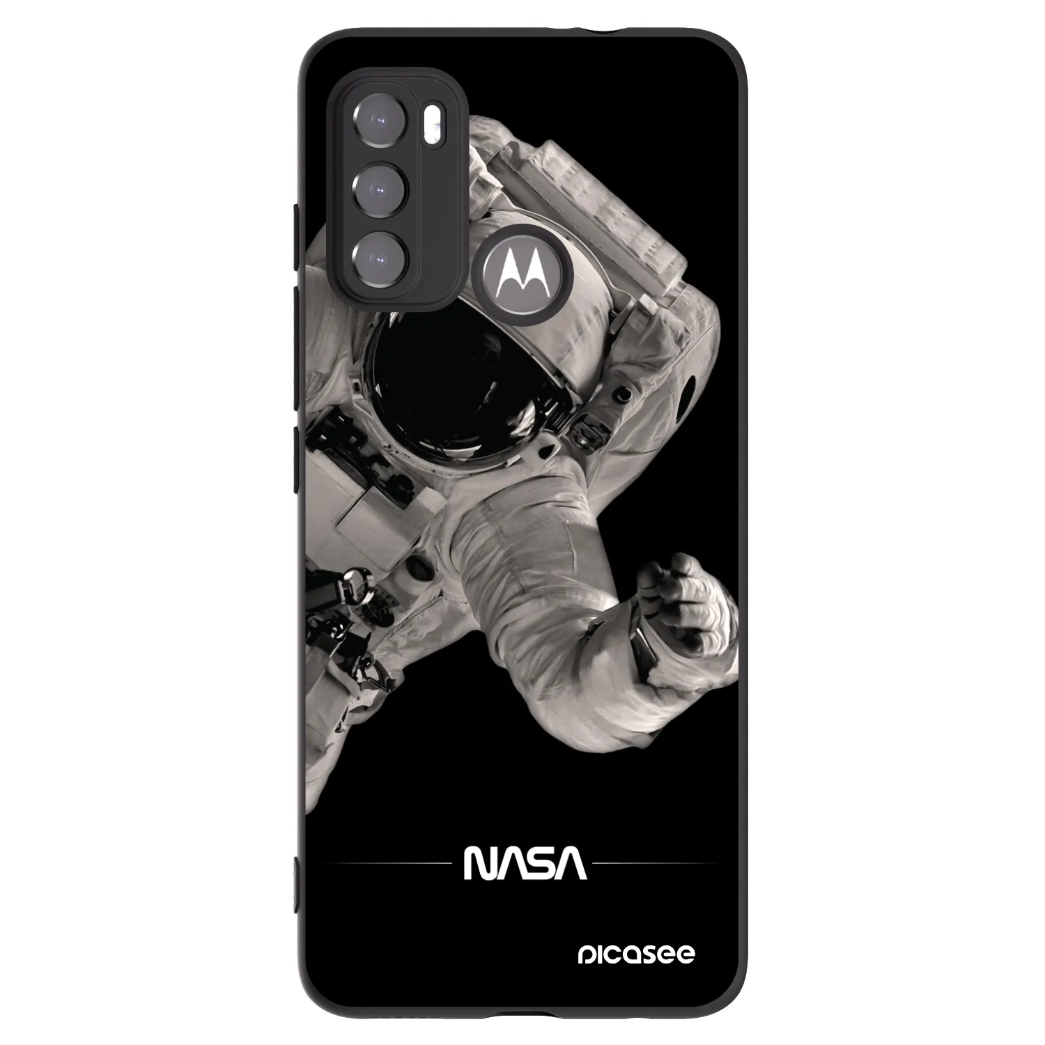 Picasee crna silikonska maskica za Motorola Edge 60 5G - Astronaut Big