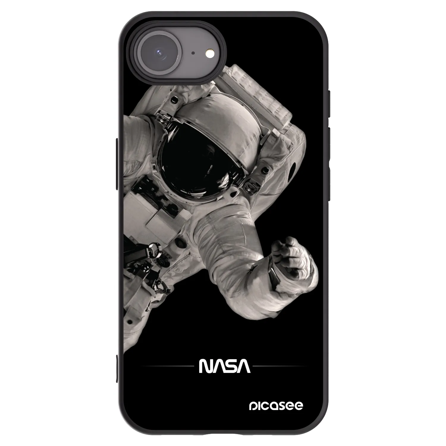 Picasee crna silikonska maskica za Apple iPhone 17e - Astronaut Big
