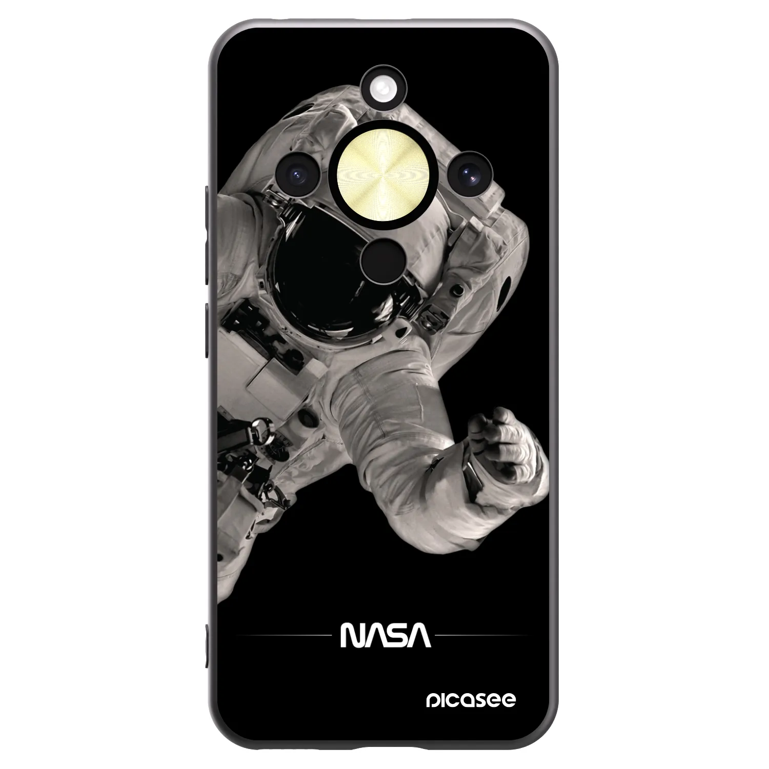 Picasee crna silikonska maskica za Honor Magic8 Lite 5G - Astronaut Big